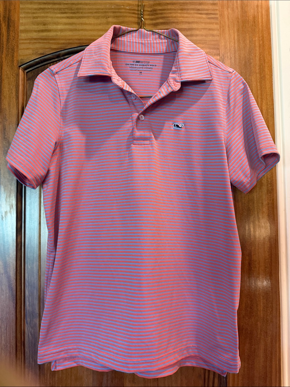 Vineyard Vines Pink Striped Kids Polo